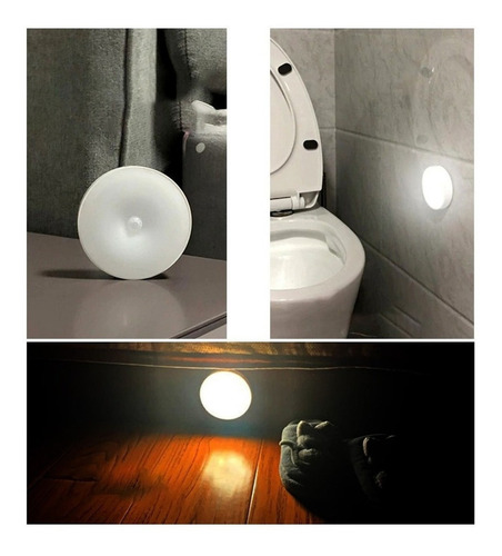 Luminária Led Sensor Presença p/ Armários Recarregável Usb