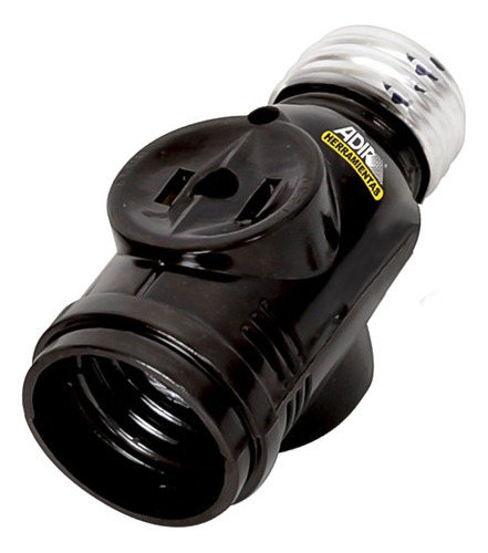 2 Pack Portalampara Ladron Sencillo E27 Baquelita Soquet Color Negro