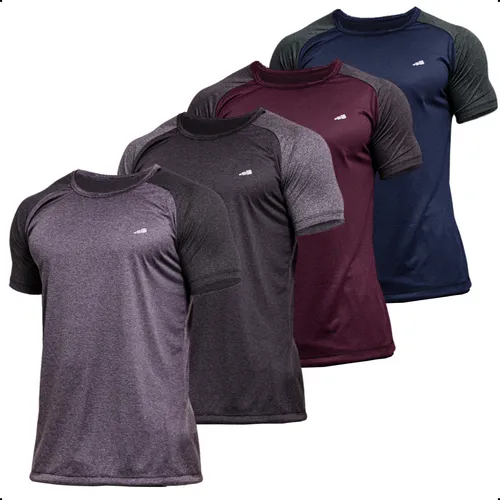 comprar 4 Camisetas Masculina Dry Fit Premium Academia Leve Kit