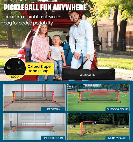 Juego De Red De Pickleball Portátil Con Ruedas, Tamaño Regla