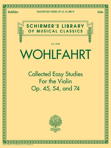 Collected Easy Studies For The Violin Op.45, 54 And 74.