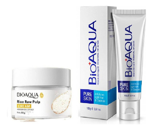 Pack Aclarante De Arroz Y Gel Limpiador Anti-acne  Bioaqua