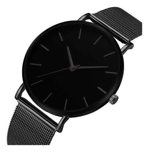 Reloj De Cuarzo Negro Para Hombre Personalidad Simple Y Moda