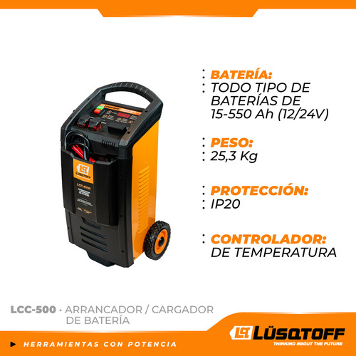 Cargador Lüsqtoff Auto Moto Camion Lcc-500 500a Naranja