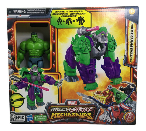  Hasbro Marvel Mech Strike Mechasaurs Hulk & Gamma Smasher