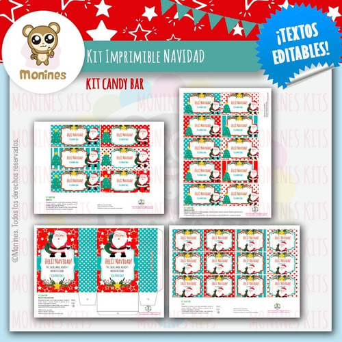 Kit Imprimible Navidad Santa ¡textos Editables!