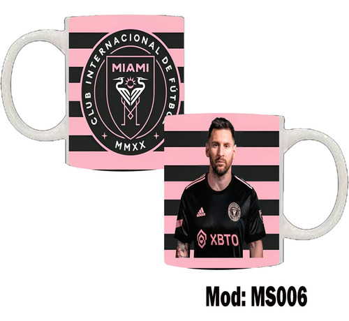Taza Messi Inter De Miami Plástico Niñas Niños Mod Ms 006 