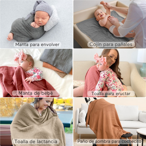 Juego De Mantas Momcozy De Muselina De 120cm, 4 Piezas