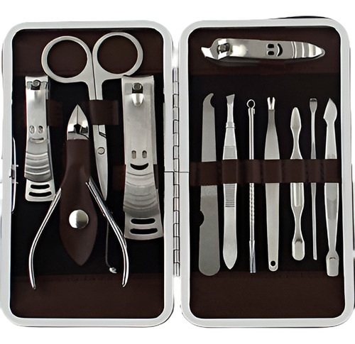 12 Pc Pedicure / Manicure Set Nail Clippers Limpiador Cutícu