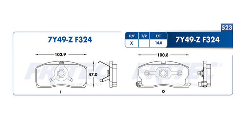 Balatas Delanteras F1 Fritec 2009 1.0l Faw