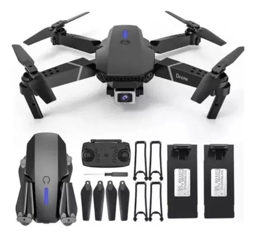 Mini Drone E88 Pro Com Câmera Dupla Wifi Com Case 2 Baterias