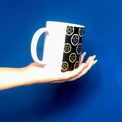 Imagen 2 de 4 de Taza Once Onzas Con Motivo Del Pentagrama
