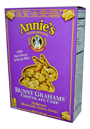 Annie's Homegrown, Bunny Grahams, Chocolate Chip, 213g