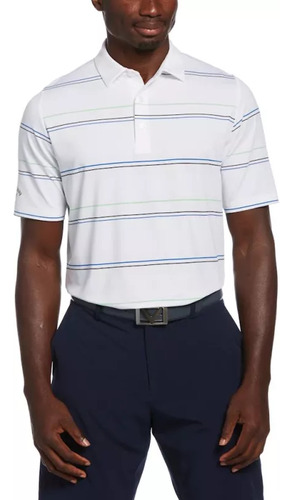 Polo Golf Callaway Yarn-dye Ventilated Textured Blanco Hombr