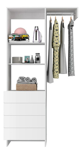 Closet Interior Sistema Abierto En Melamina Kit Ca 60-80ad