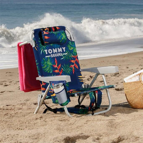 Silla Camastro De Playa Portatil Tommy Bahama 2 Pack Msi Color Azul Azul