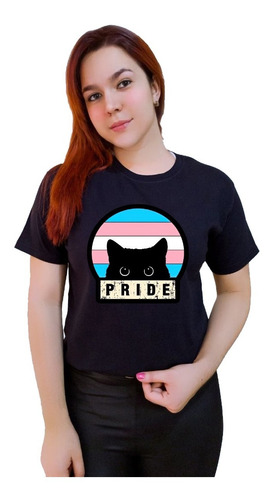 Polera Orgullo Transgénero 100% Algodón Gatito Pride C-781