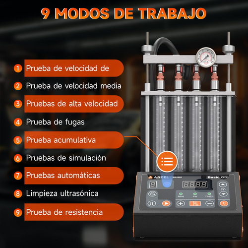 Laboratorio Limpieza Y Prueba De Inyectores Ancel Anj400 Gdi