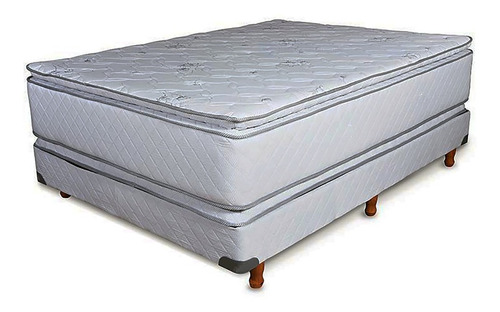 Sommier Y Colchón 2 Plazas Resortes Jacquard Doble Pillow
