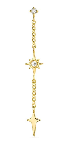 Aro Freya Plata S925 Chapado Oro 18k Colgante Con Circonita