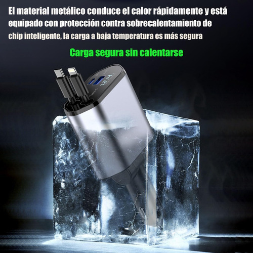 Cargador Para Auto, Cargador Usb C 4 En 1 120w Carga Rápida
