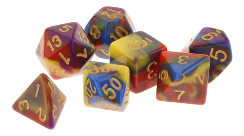 7 Piezas De Dados Poliédricos D4 D6 D8 D10 D12 D20 Juegos