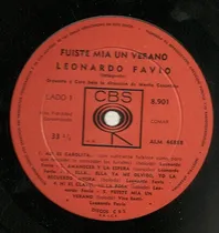 Comprar Vinilo Lp Fuiste Mia Un Verano - Leonardo Favio - Sin Tapa