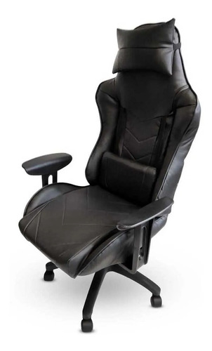 Imagen 2 de 2 de Silla de escritorio MRB DG gamer pro basic gamer negra con tapizado de cuero sintético