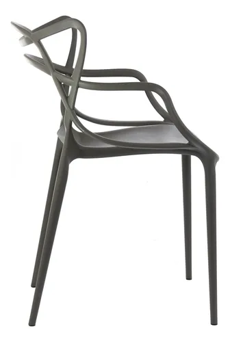 Silla De Comedor Allegra Moderna Apilable Color Grafito X4 Garden Life
