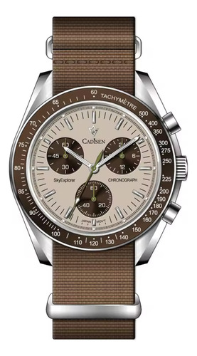 Reloj De Cuarzo Japones Con Calendario Cadisen C7064 Brown Marrón Marrón Beige