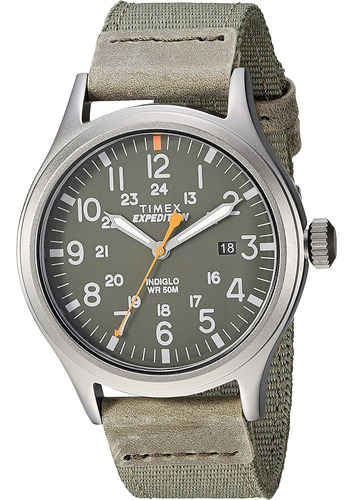 Reloj Para Hombre Timex 40 Mm, De Laton, Verde Y Plateado