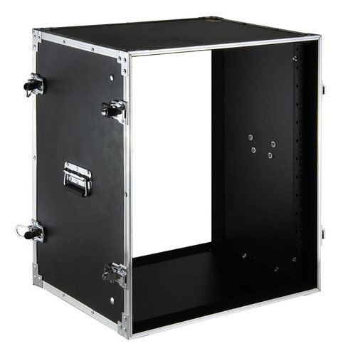 Case Rack Periférico 12u Profissional Com 2 Trilhos Roscados Cor Preto