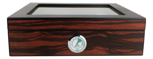 Caixa Umidora De Charutos Kit Com Cinzeiro E Cortador Ebony