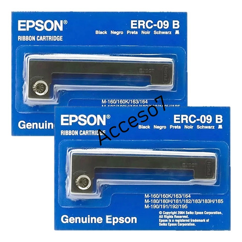 2 Cintas Original Epson Erc-09b P/ M-160 180 Erc-22 Ncr-2000