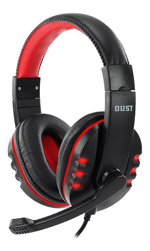 Headset Gamer Dust X31 Preto E Vermelho Haste Ajustavel