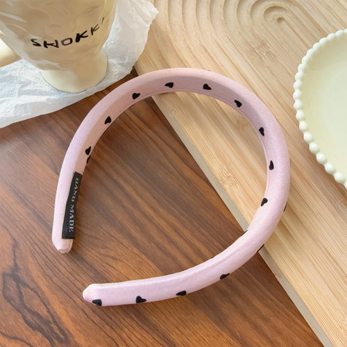 Diadema De Esponja De Tela Con Lazo Rosa Con Lunares Para Mu