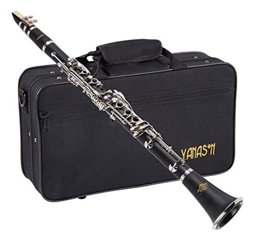 Clarinete Yanason B Flat 17 Key Con 2 Barriles, Estuche, Sop