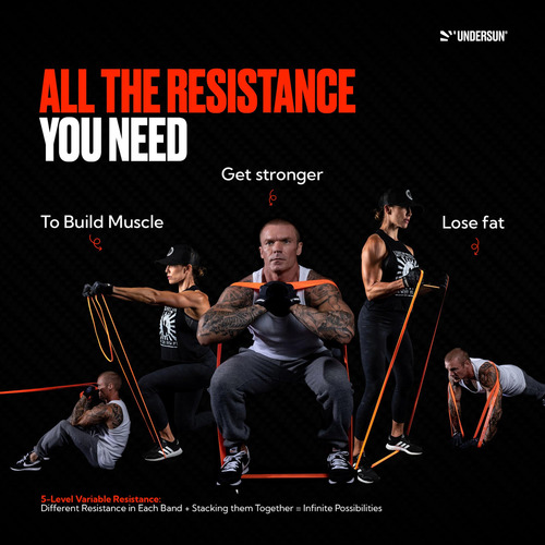 Conjunto De 5 Faixas De Exercícios Resistance Loop Undersun