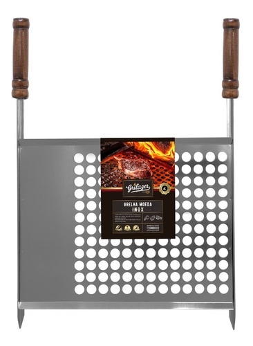 Grilazer Grelha Moeda Com Descanso Para Churrasco 50x40 Gourmet