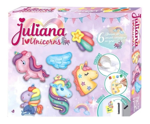 Imagen 1 de 2 de Juliana Unicorns Set Diseña Tu Imán Unicornio En Yeso 