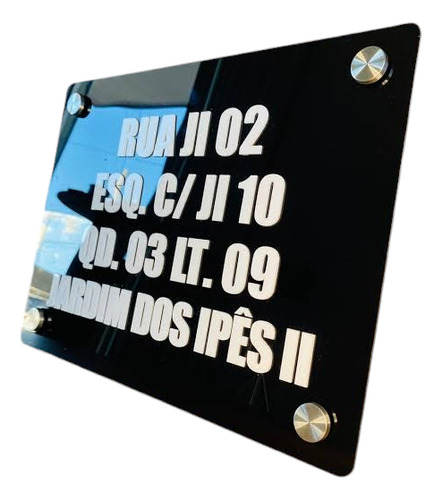 Placa De Endereço Residencial - 30x20 - 3 Opções De Cor A Mais Vendida Do Ml