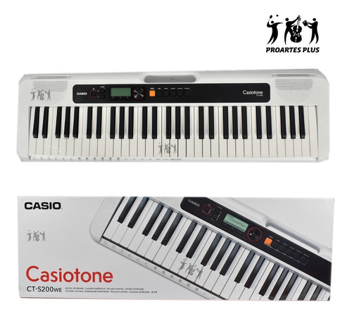 Imagen 2 de 10 de Teclado Casio Ct-s200 We + Base + Forro + Adapt Ad-e95100lu