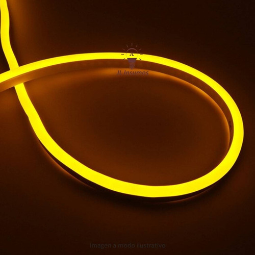 Imagen 2 de 4 de Tiras De Neon Led Amarillo 220v Ip68 5mts
