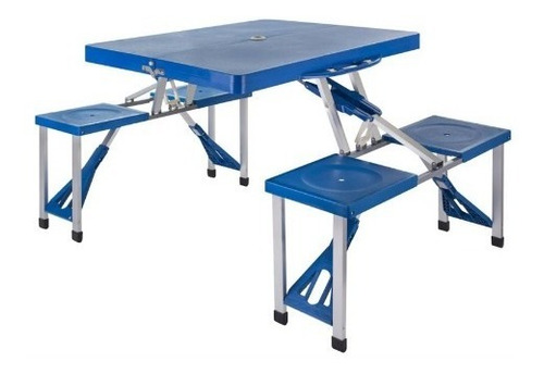 Mesa Camping Plegable Tipo Maleta Con Bancos Klimber