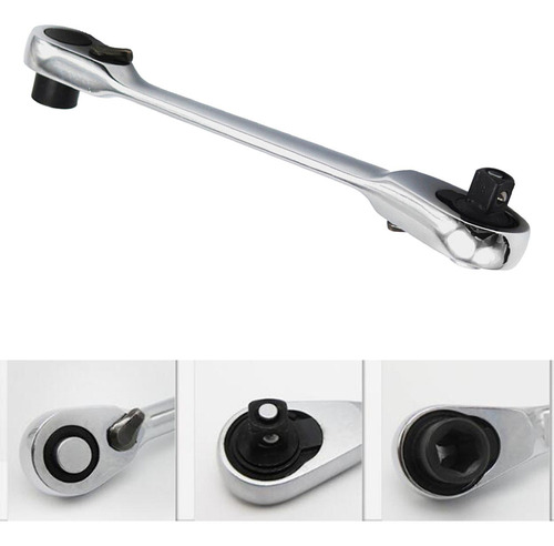Mini Llave De Carraca De Doble Cabeza De 1/4 Pulgadas