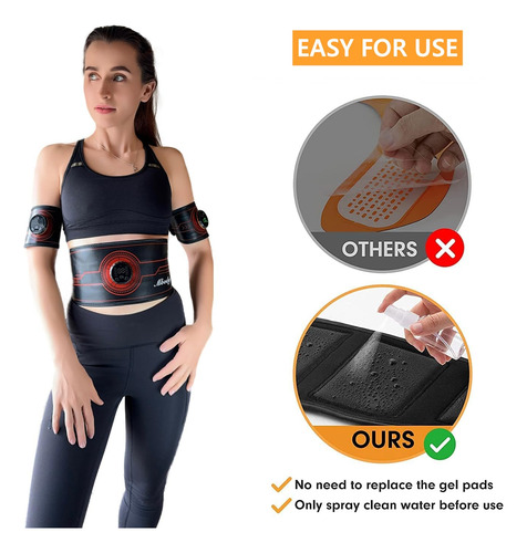 Tónico De Entrenamiento Ems Cintura Brazo Pierna Modelo Ajus Negro