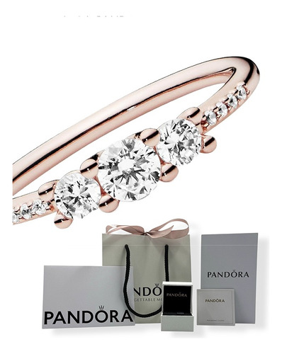 Anillo Pandora Destello De Cuento De Hadas Baño Oro Rosa, Og Rosa 6