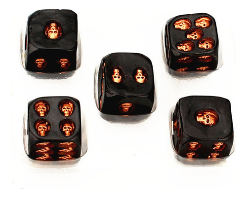 5 Unidades/juego De 18 Mm Crânio Ossos Dados Resina Esquelet