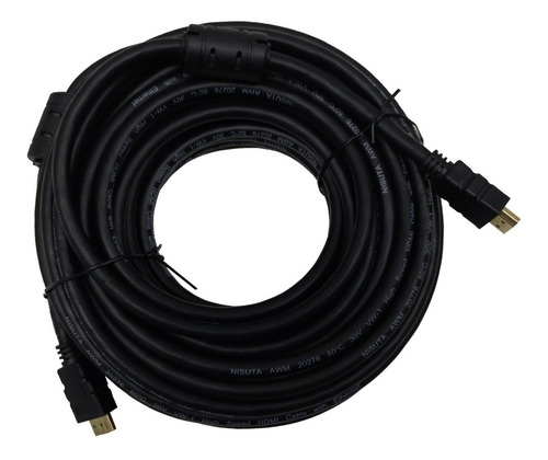 Imagen 2 de 5 de Cable Hdmi 7mts V2.0 Nisuta Oro 3d 4k Filtros Reforzado Led