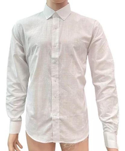 Camisa Lino De Hombre Manga Larga